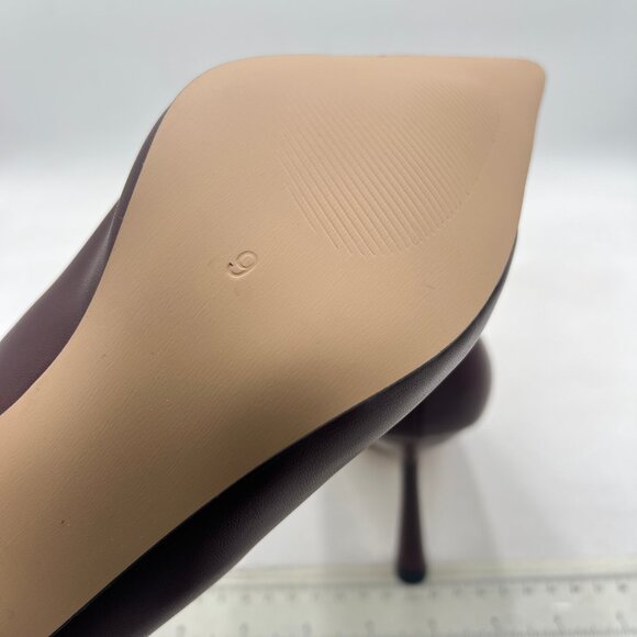 miss left Wine V-Cut Closed Pointed Toe Pumps Slip On High Heel Elegant Shoes - Picture 5 of 7